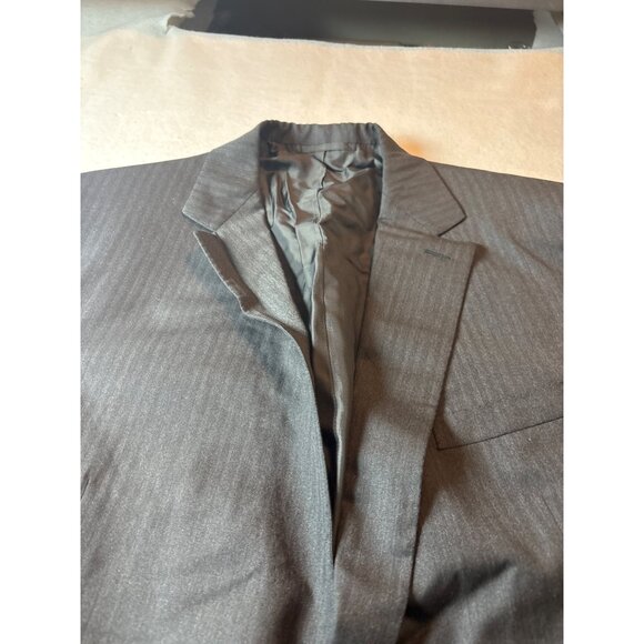 Ralph Lauren Purple Label Mens Grey Pinstripe Two-Button Suit Jacket 46 - Picture 2 of 14